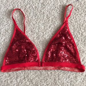 Red Sequin Bralette